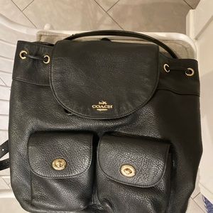 Pebble leather Coach backpack